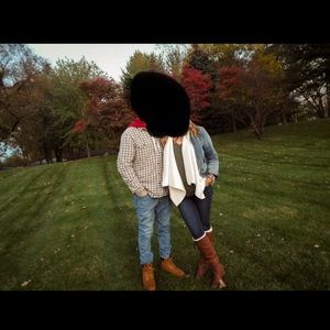 Abercrombie & Fitch denim jacket with scarf lining.